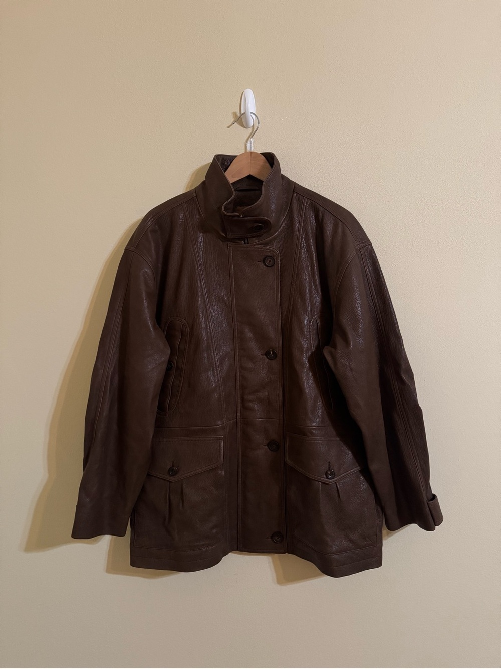 Jamie Haller The Leather Anorak Jacket Brown Medium